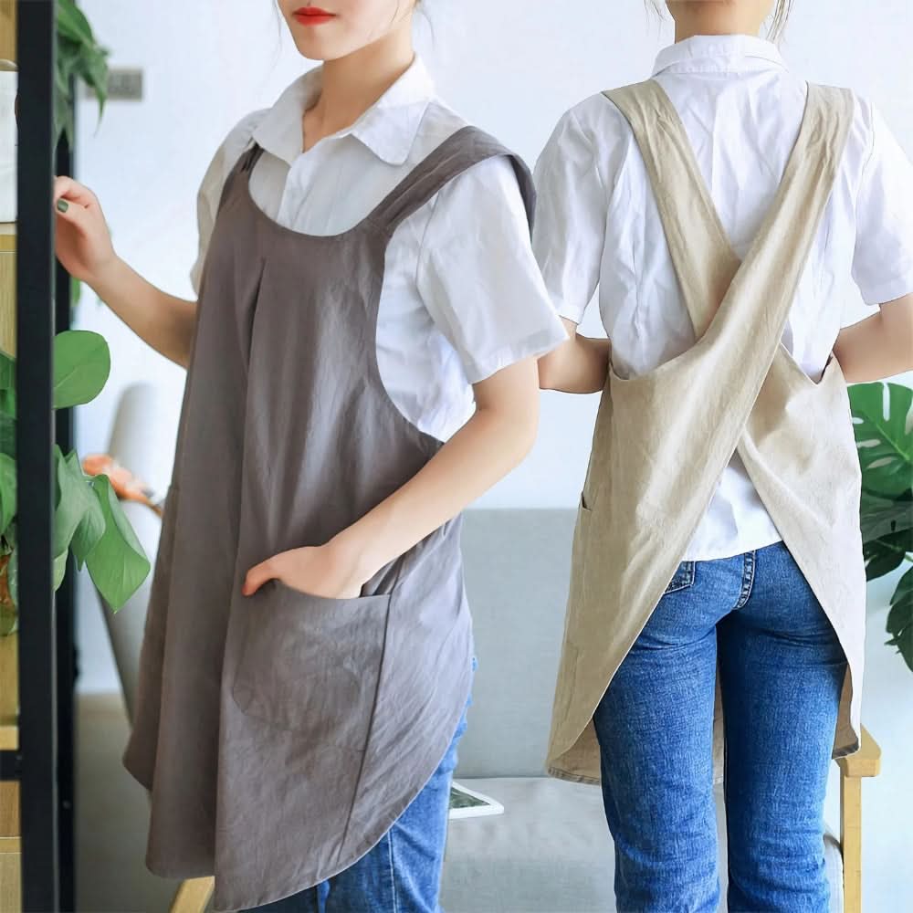 HanaSmock – Elegant apron with crossed back for crafting - Image 2