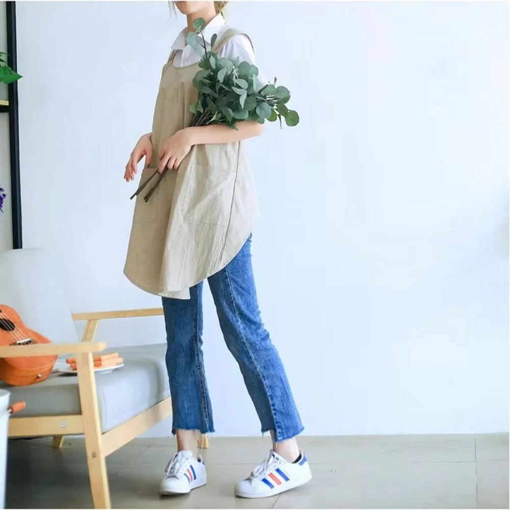 HanaSmock – Elegant apron with crossed back for crafting - Image 3