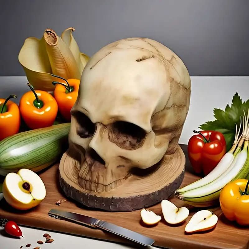 Gothic Skull Knife Holder - Handmade knife holder with skull design for up to 7 knives - Image 6