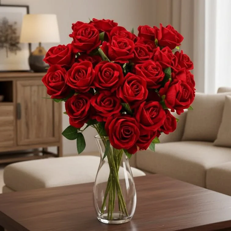 HARMONIA – Velvet Artificial Roses for Valentine's Day and Decorative Indoor Arrangements