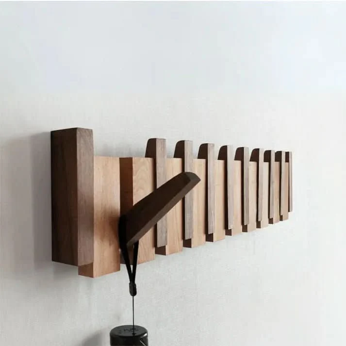 HARMONYCOAT Wall Rack - Artistic wooden wall coat rack in piano design for hallway & home