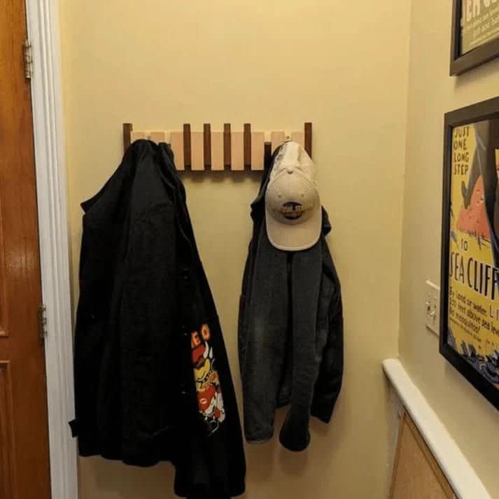 HARMONYCOAT Wall Rack - Artistic wooden wall coat rack in piano design for hallway & home - Image 6