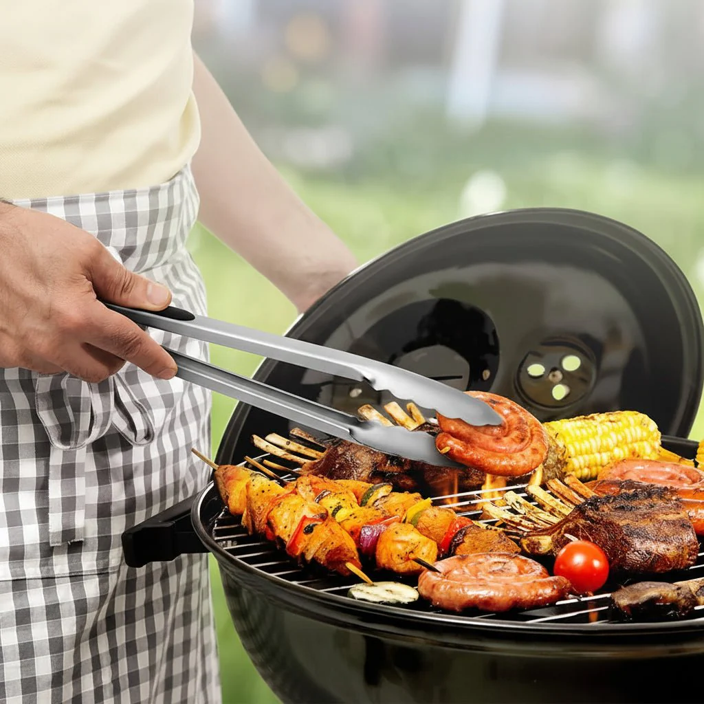 HAUSGOLD - High-Quality Grill and Kitchen Tongs Made of Stainless Steel with Silicone Handle 22.86 cm & 30.48 cm - Image 3