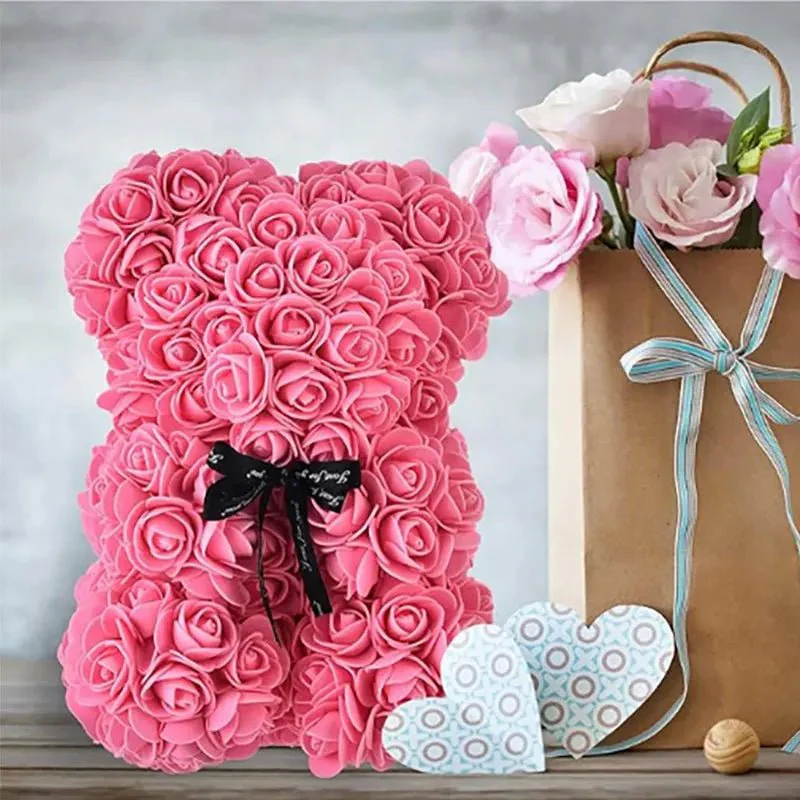 HEARTTED – Artificial Foam Rose Bear for Valentine's Day and Home Style Decoration - Image 3