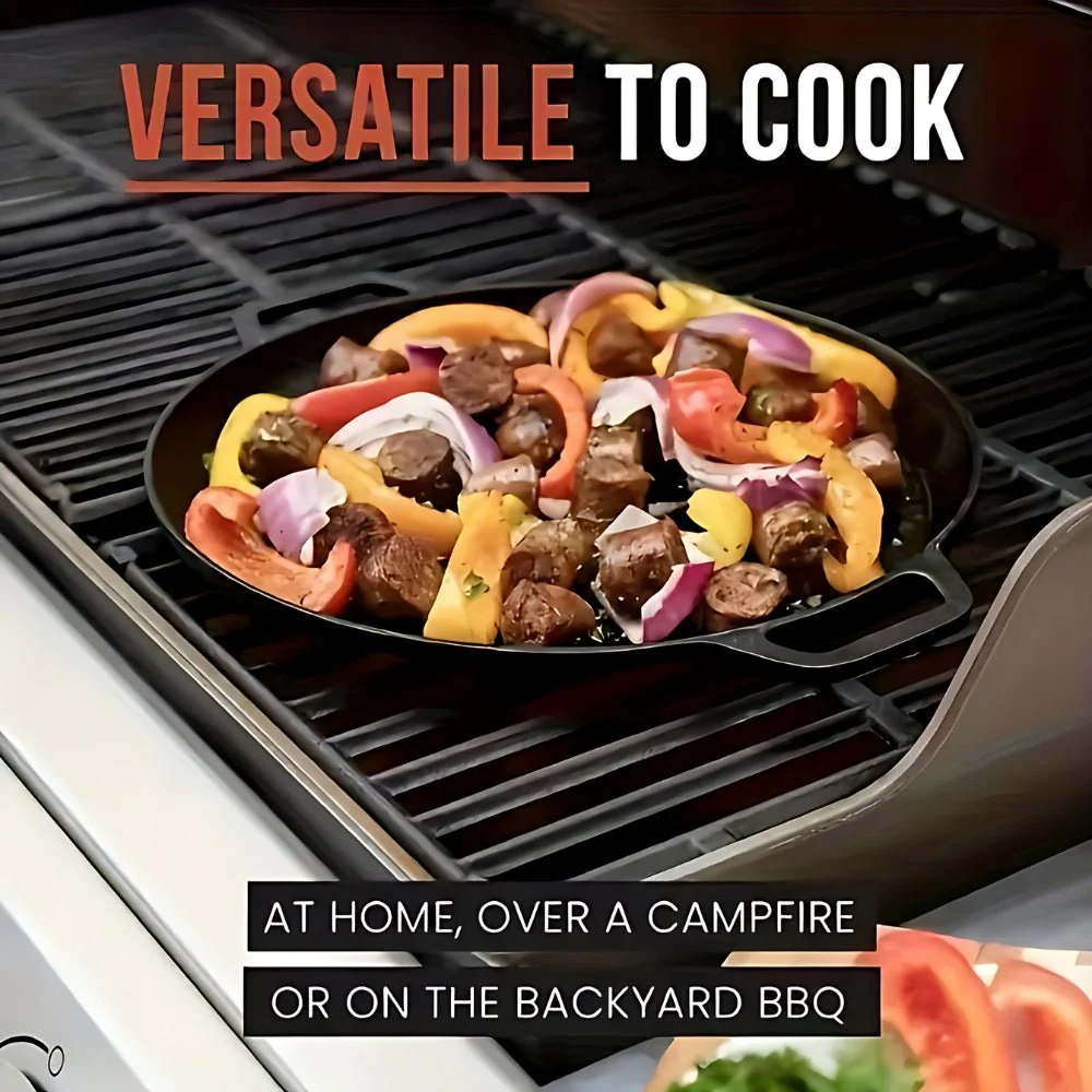 HEATSLAB – Non-stick Cast Iron Griddle Pan with Balanced Double Handles - Image 5