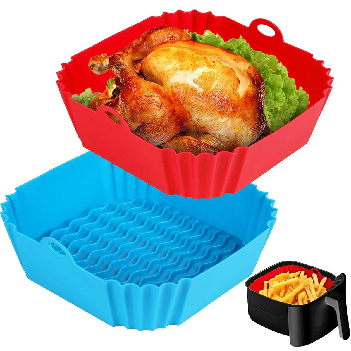 HEISSLUFTPRO – Silicone Insert for the Air Fryer with Handles for Clean, Safe Cooking - Image 2