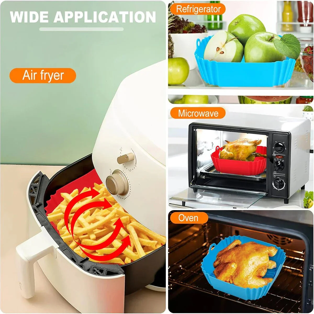 HEISSLUFTPRO – Silicone Insert for the Air Fryer with Handles for Clean, Safe Cooking - Image 5