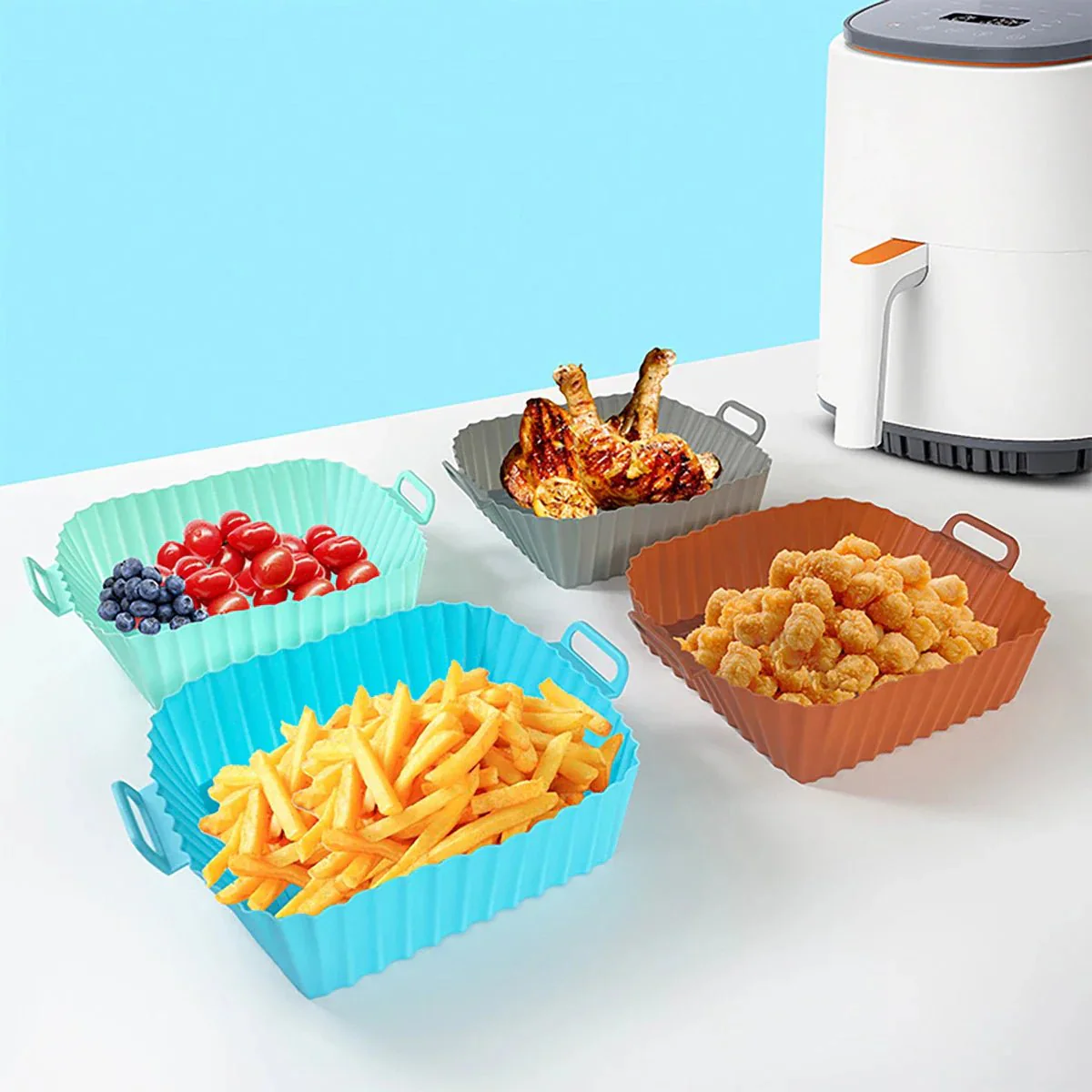 HEISSLUFTPRO – Silicone Insert for the Air Fryer with Handles for Clean, Safe Cooking - Image 6