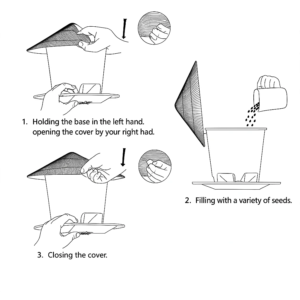 HEXAFEEDER – High-quality hexagonal bird feeder for outdoor use with easy refilling & weather protection - Image 6
