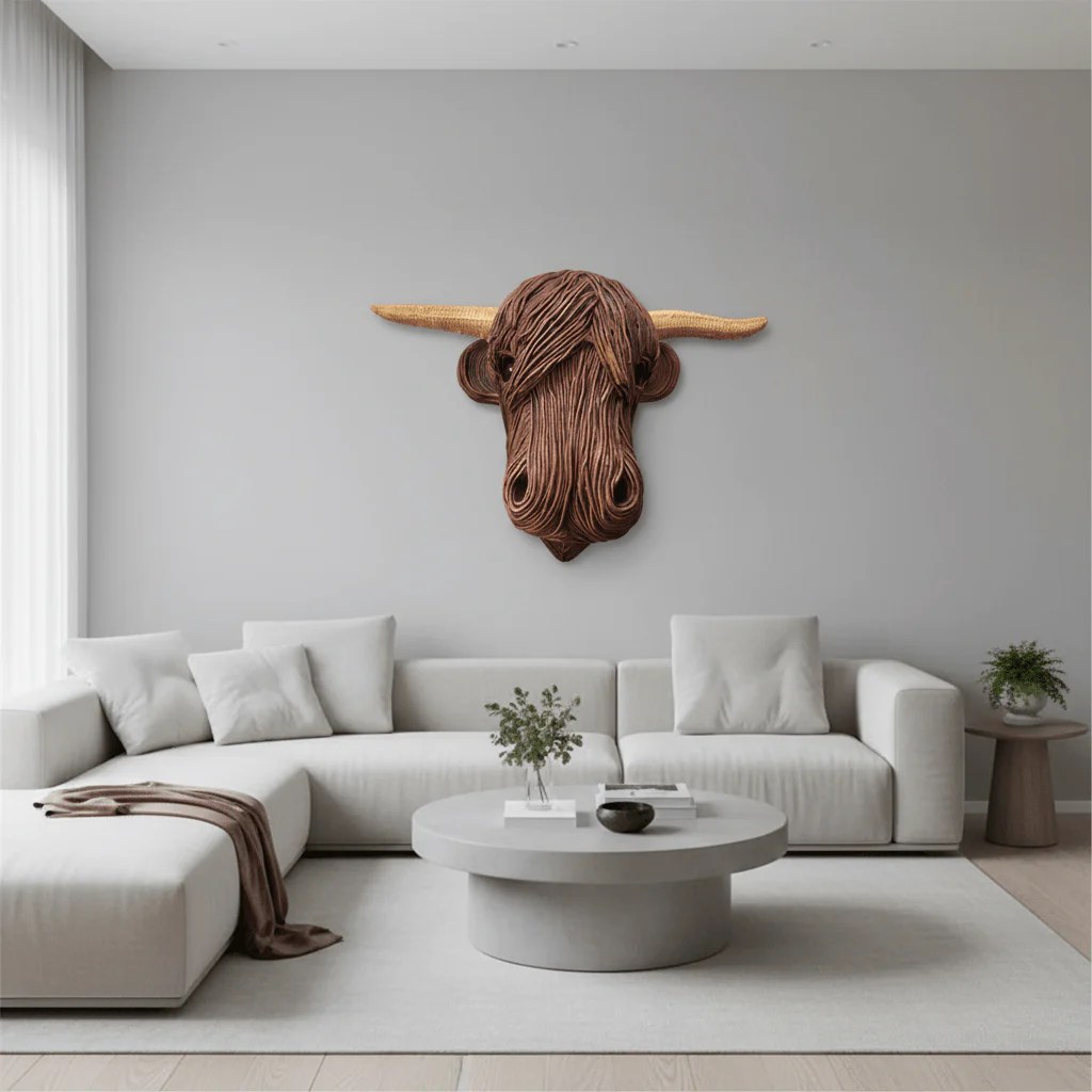 Highland Art – Rustic Cow Head Wall Decoration for a Unique Home - Image 2