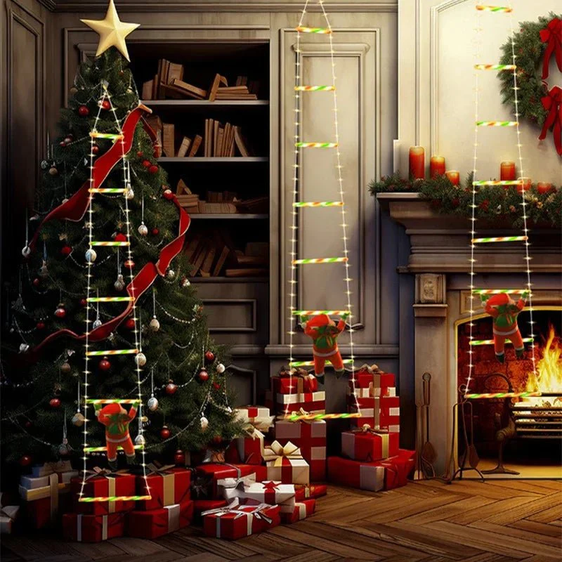 HOHOCLIMB – Animated Santa Claus climbing a ladder, LED Christmas decoration - Image 3