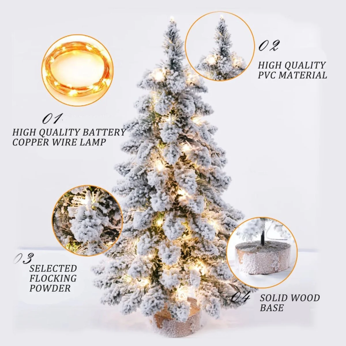 HOLISNOW MINI – 45cm LED Christmas Tree with Frosty Snow Effect - Image 7