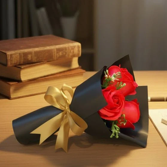HOMEBLOOM – Artificial Bouquet with Rose Soap Flowers for Valentine's Day and Luxury Decoration