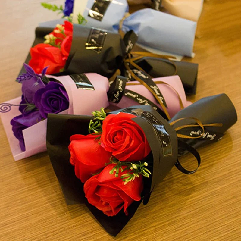 HOMEBLOOM – Artificial Bouquet with Rose Soap Flowers for Valentine's Day and Luxury Decoration - Image 3