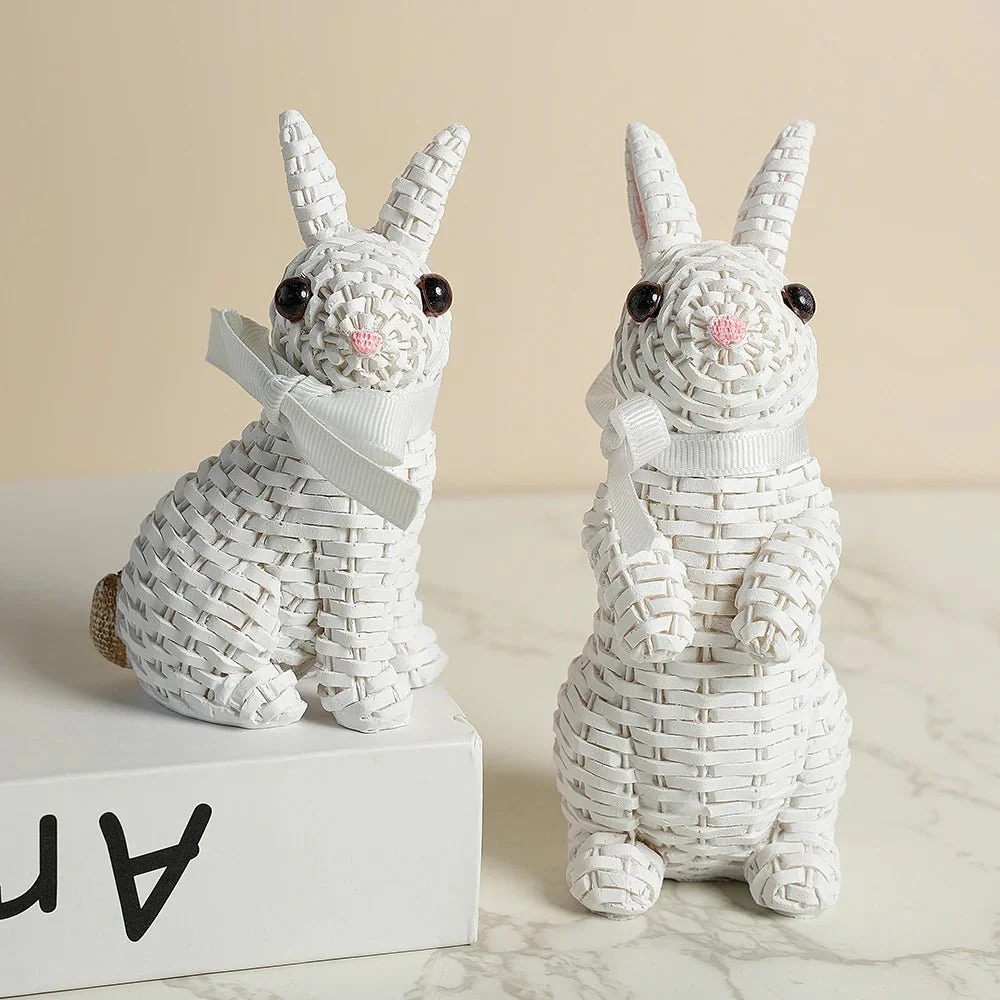 HOMELYX – Playful Rabbit Figure Made of Synthetic Resin for Garden and Easter Decoration - Image 4