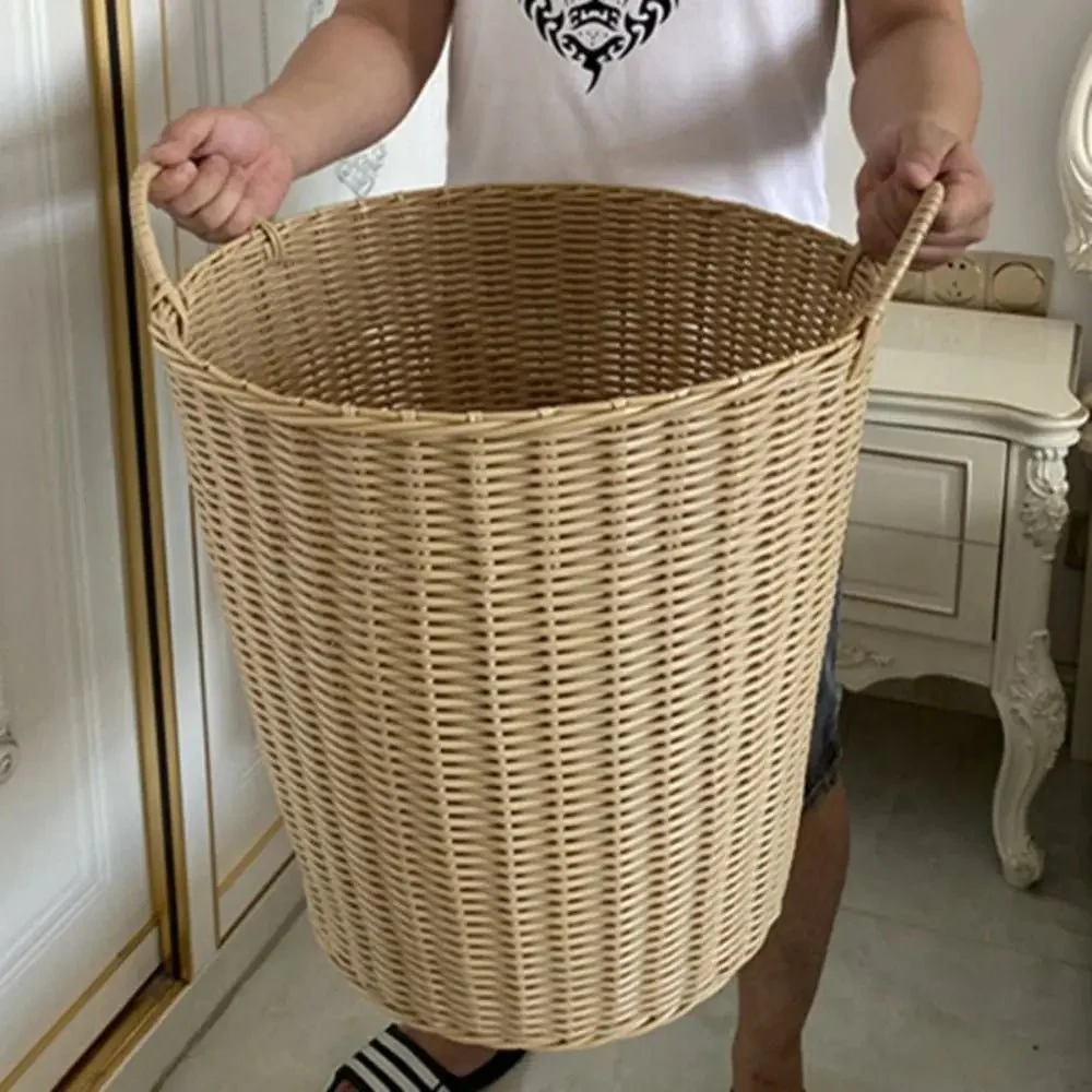 HOMERATTAN – Foldable Laundry Basket in Rattan Style for Stylish Organization - Image 2