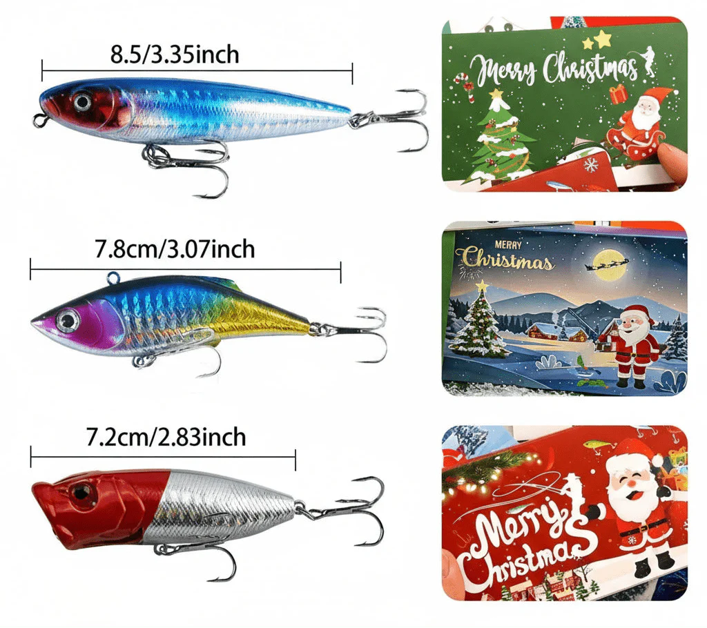 HOOKHUNT – 73-piece fishing accessories in gift advent calendar - Image 4