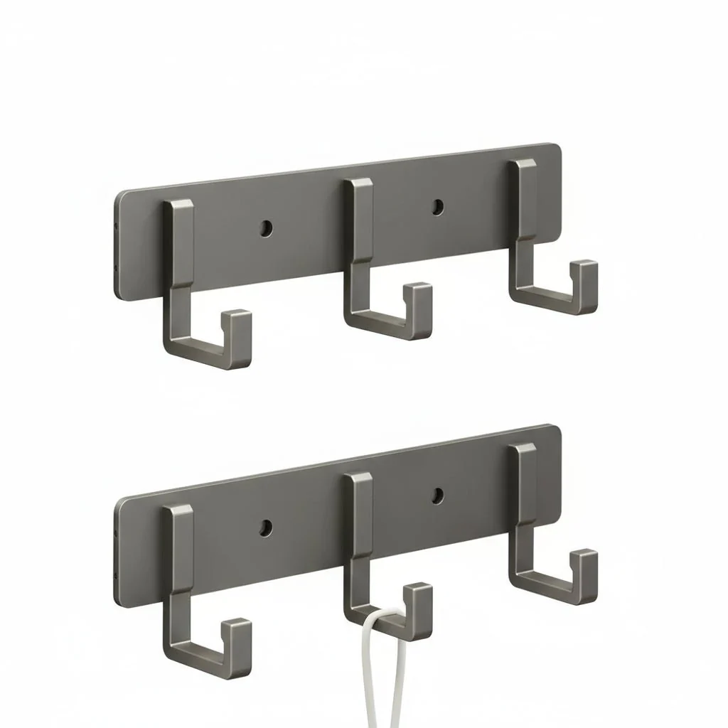 HOOKLINE – Stable wall coat rack with black hooks for stylish organization - Image 3