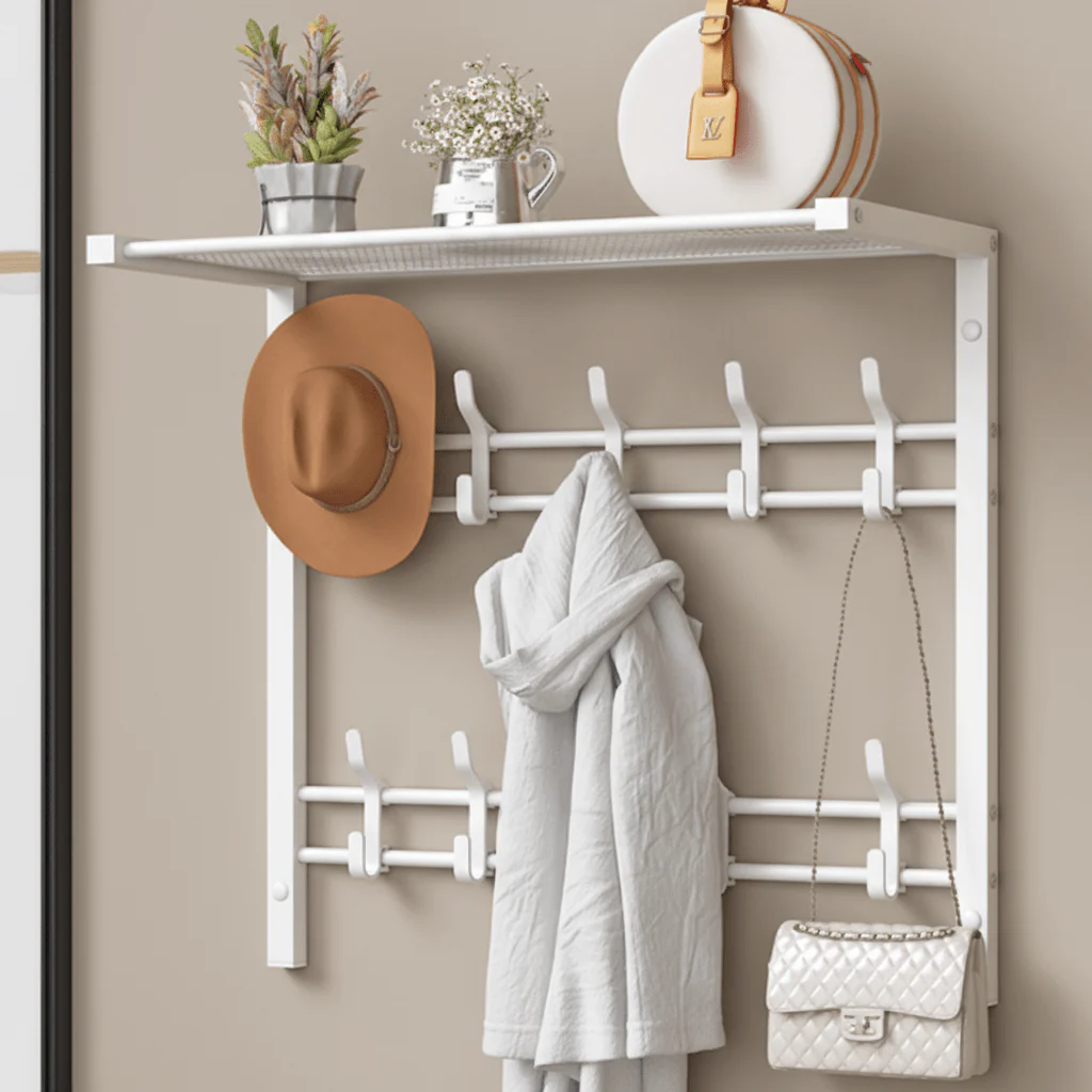 HOOKWELL – 3-in-1 wall coat rack with shelf, hooks, and clothes rail - Image 3