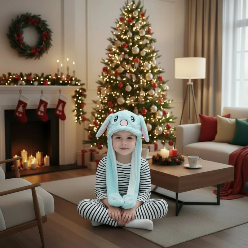 HOPZY – Interactive bunny hat with movable ears and soft plush fabric