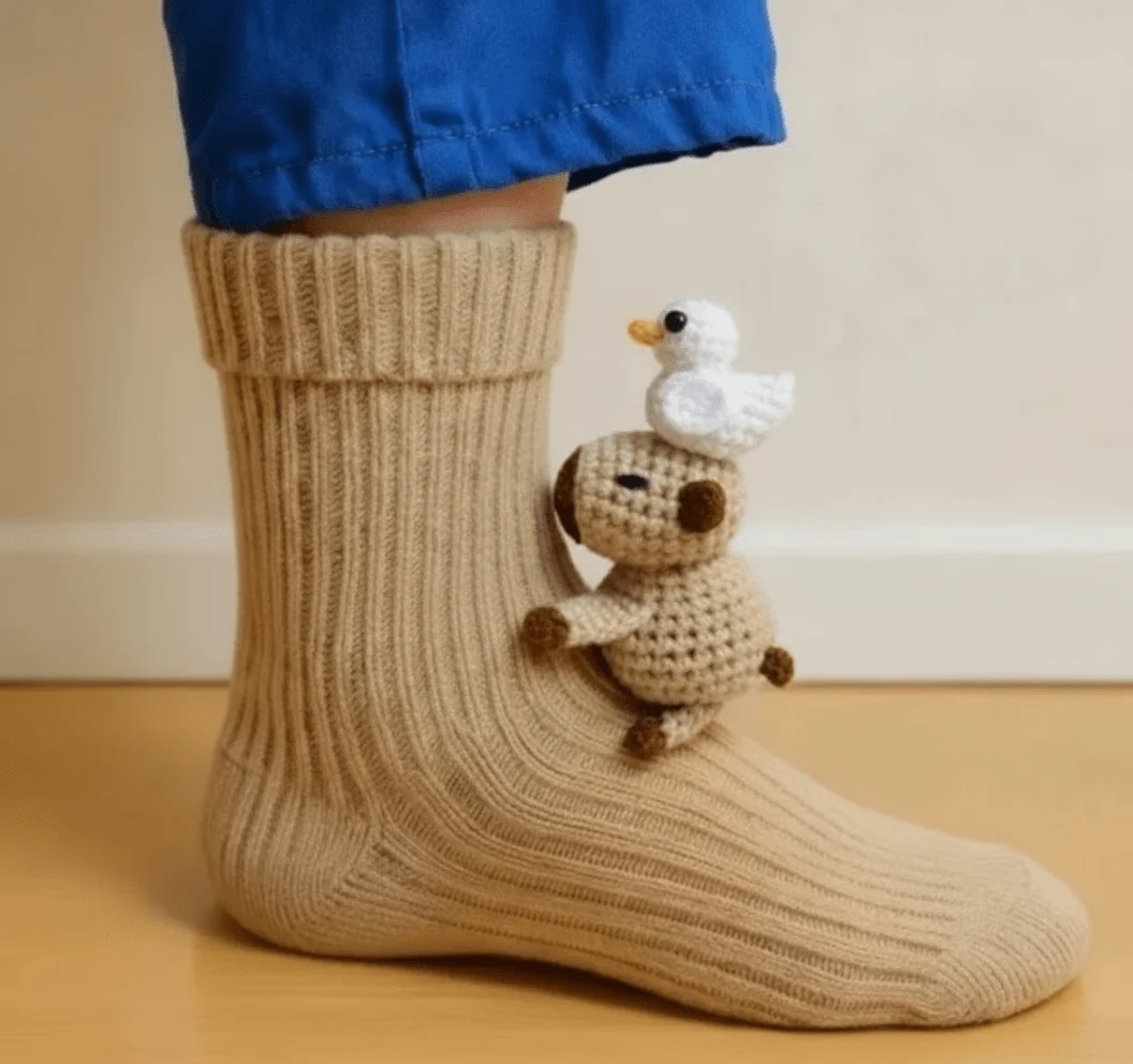 HUGFOOT – Cozy House Socks with Cute 3D Animal Accent & Secure Non-Slip Sole - Image 17