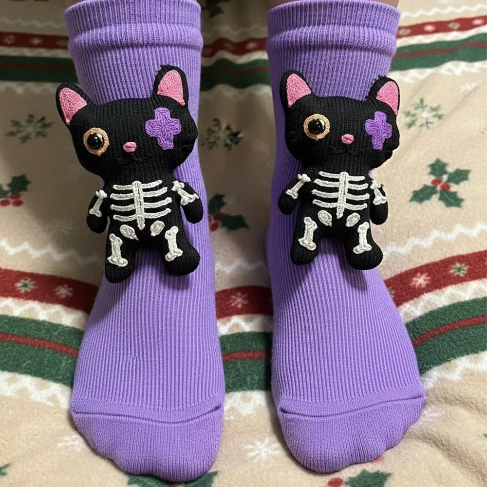HUGFOOT – Cozy House Socks with Cute 3D Animal Accent & Secure Non-Slip Sole - Image 3