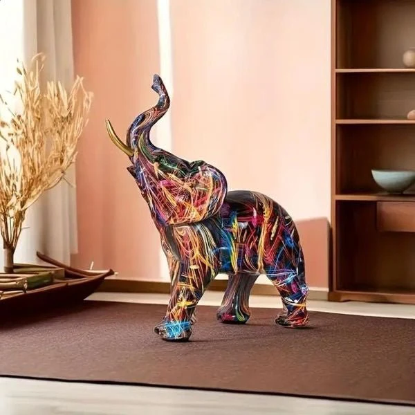 INKTRUNK – Lively graffiti elephant figure for artistic home decoration - Image 3