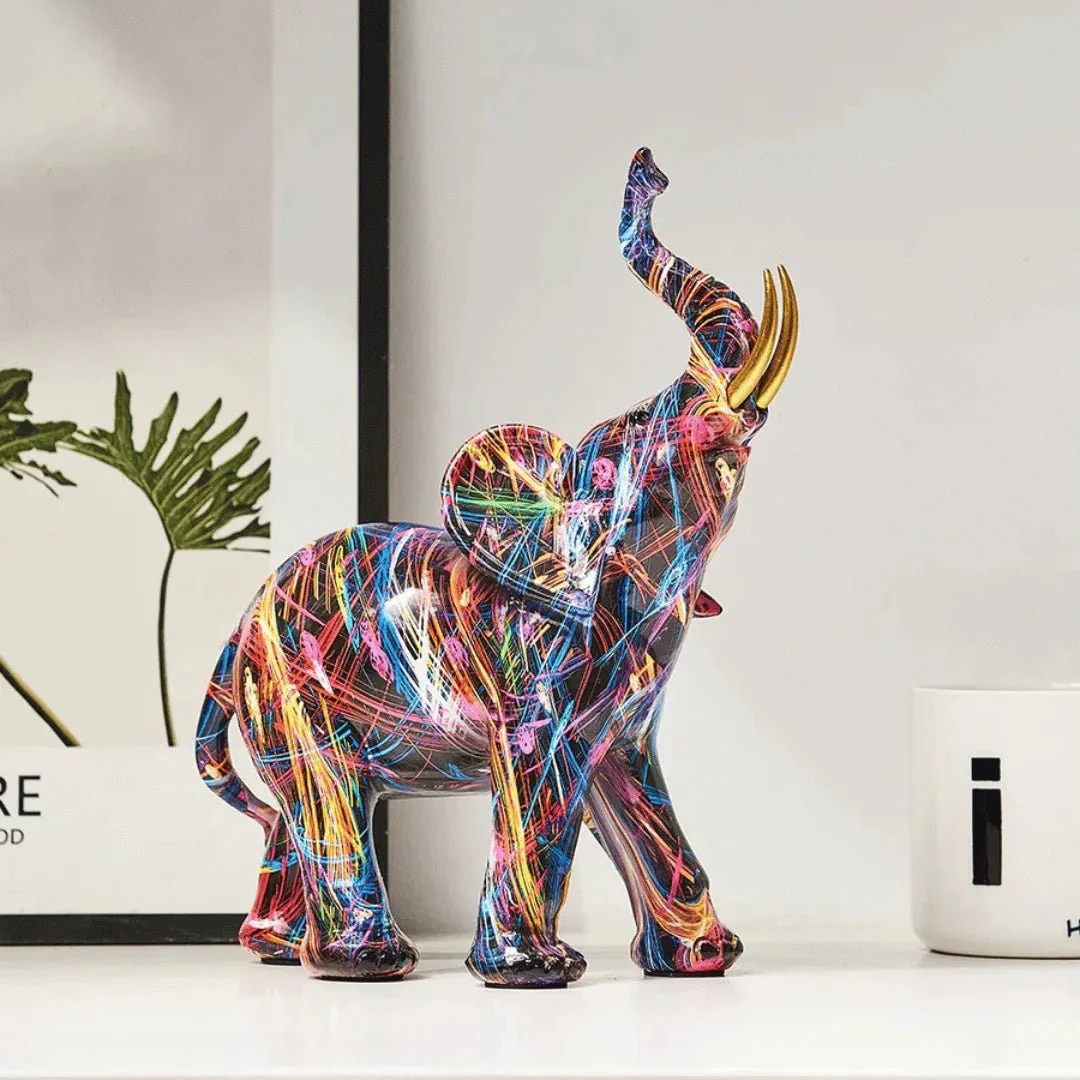 INKTRUNK – Lively graffiti elephant figure for artistic home decoration - Image 4
