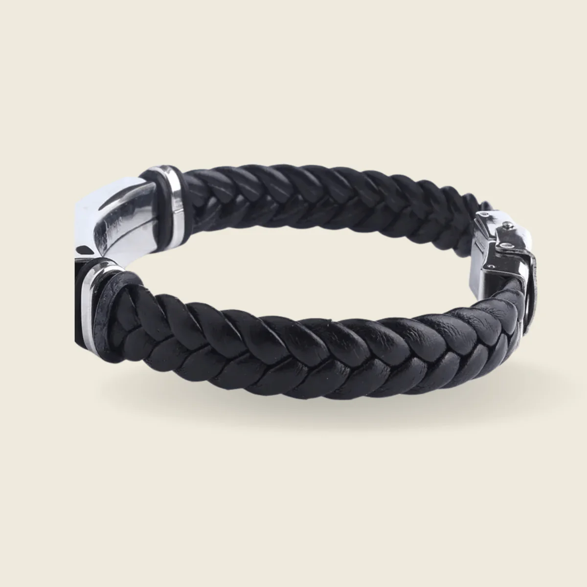 INSCULP – Leather and Stainless Steel ID Bracelet with Engraving - Image 8