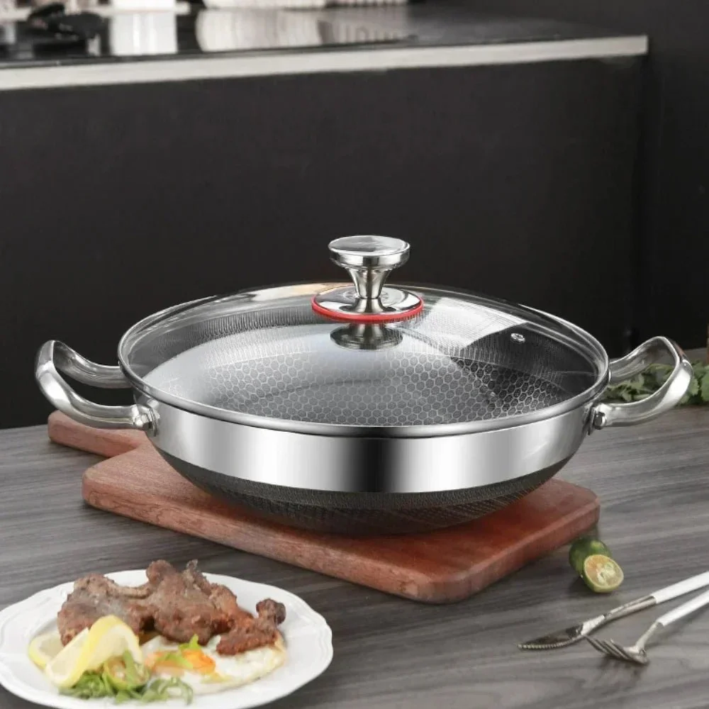 IRONWEAVE – 32cm stainless steel non-stick honeycomb pan for all cooktops - Image 4