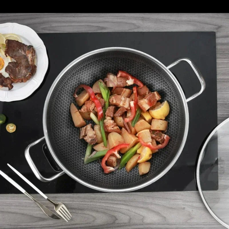 IRONWEAVE – 32cm stainless steel non-stick honeycomb pan for all cooktops - Image 5