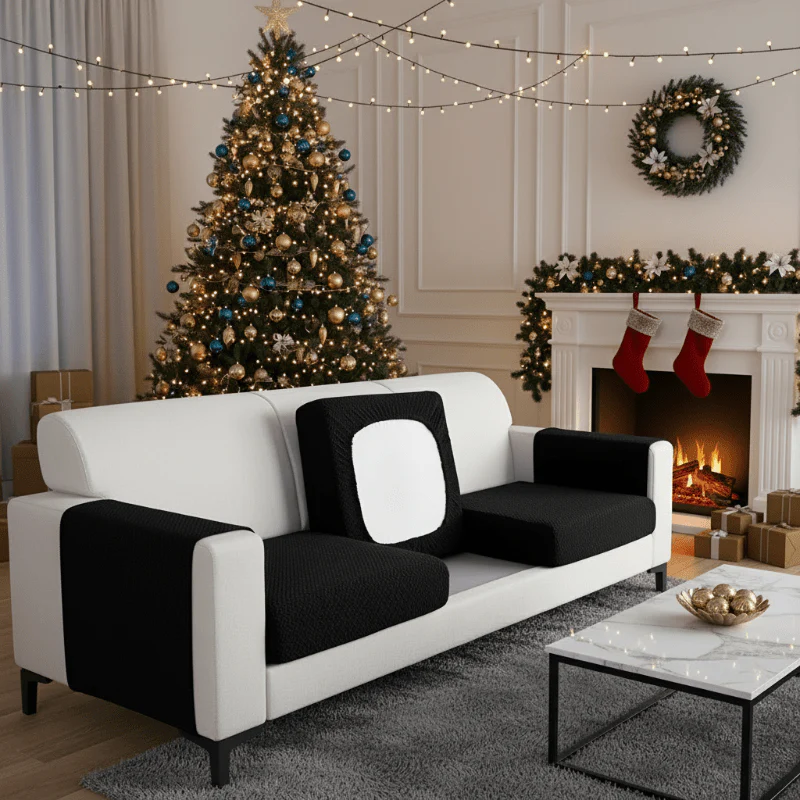 JACQUARDFIT – Elastic jacquard sofa cover for seat cushions & all-around protection - Image 2