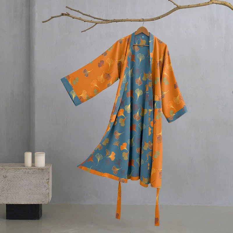 KIMOGINKO – Reversible kimono bathrobe made of organic cotton for breathable comfort - Image 15