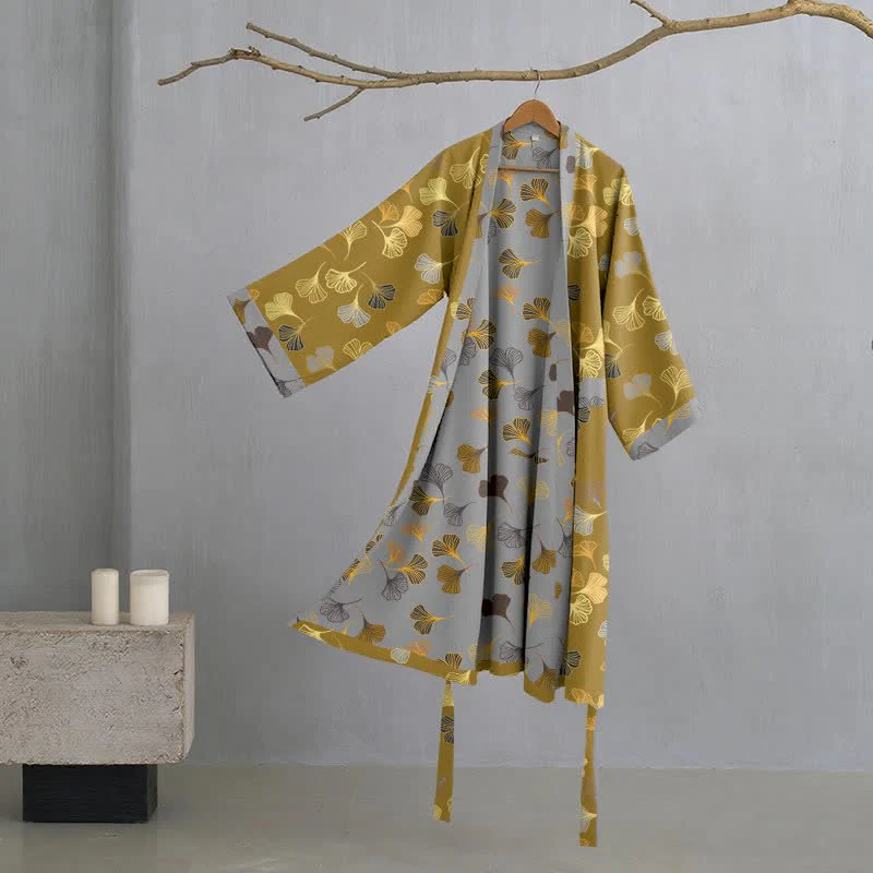 KIMOGINKO – Reversible kimono bathrobe made of organic cotton for breathable comfort - Image 2