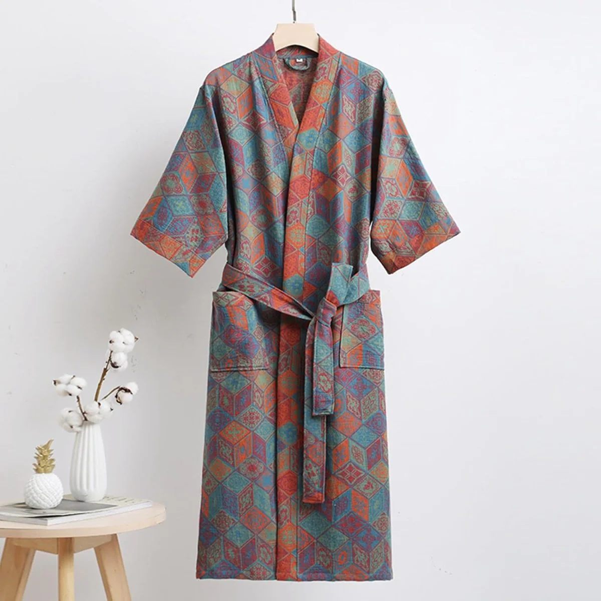 KIMOGINKO – Reversible kimono bathrobe made of organic cotton for breathable comfort - Image 30