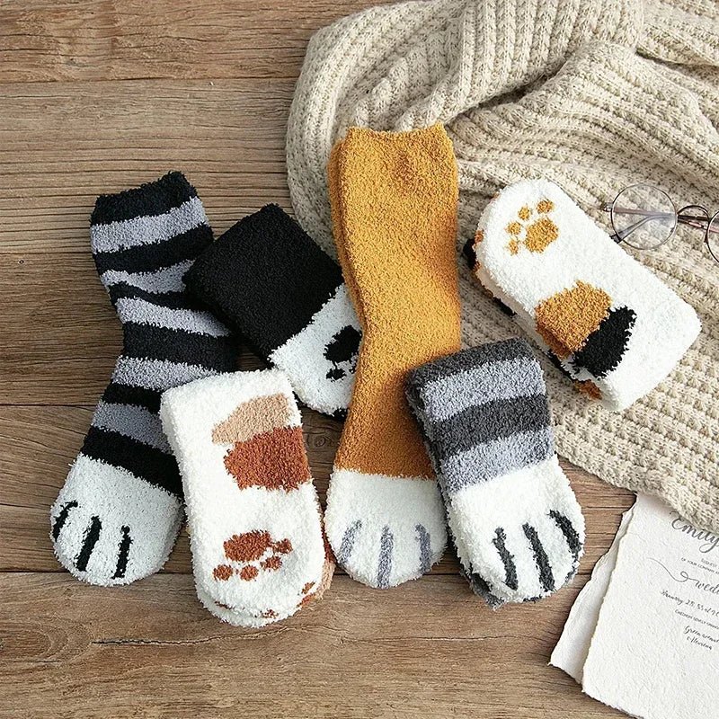 KITTYSOFT – Women's Cotton Socks with Cat Paw Cartoon Pattern, Super Soft Feel - Image 4