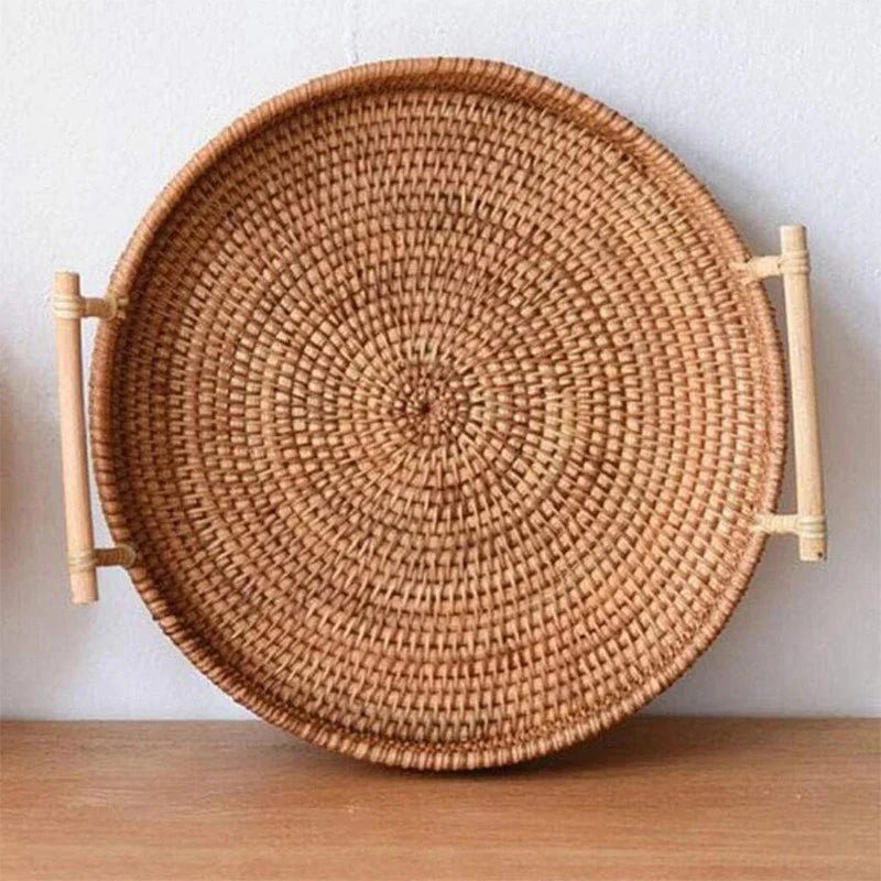 LANDKORB – Handwoven Rattan Tray & Storage Basket with Lid - Image 2