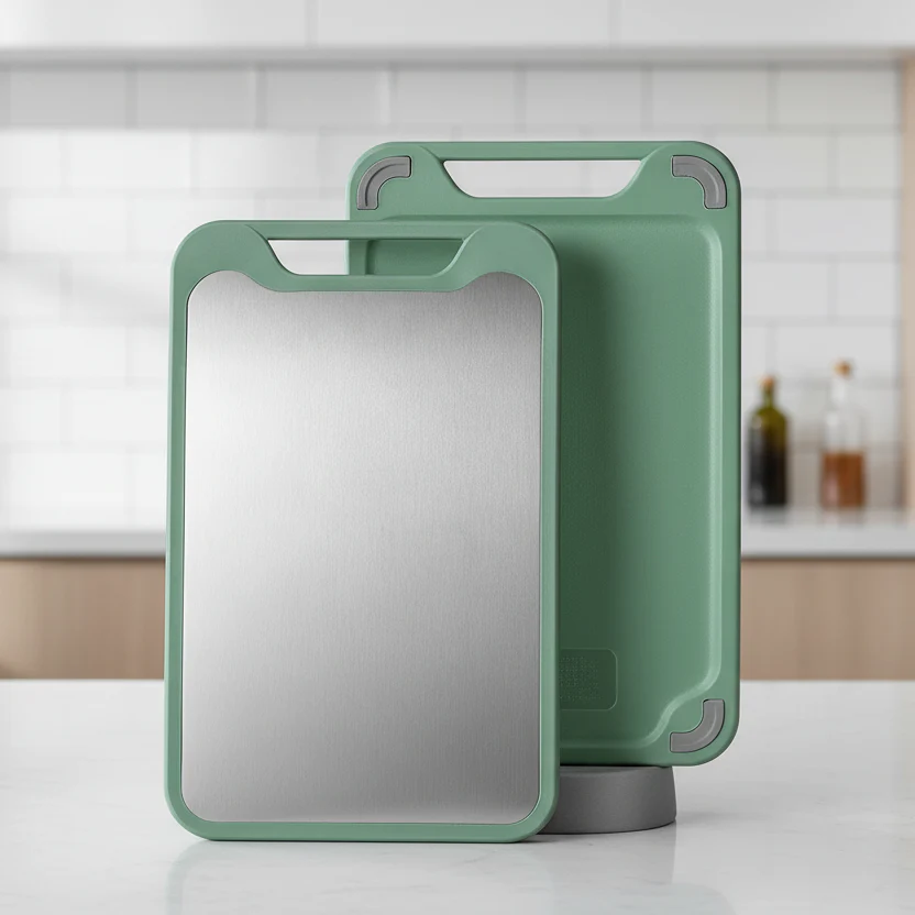 LATTEA PRO – Durable stainless steel cutting board, usable on both sides & non-stick