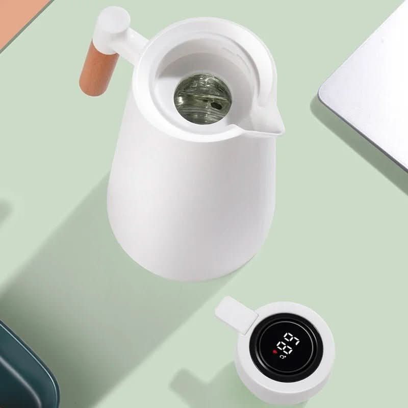 LATTEA THERMO – Double-walled Thermos Flask with Temperature Display and Wooden Handle - Image 4
