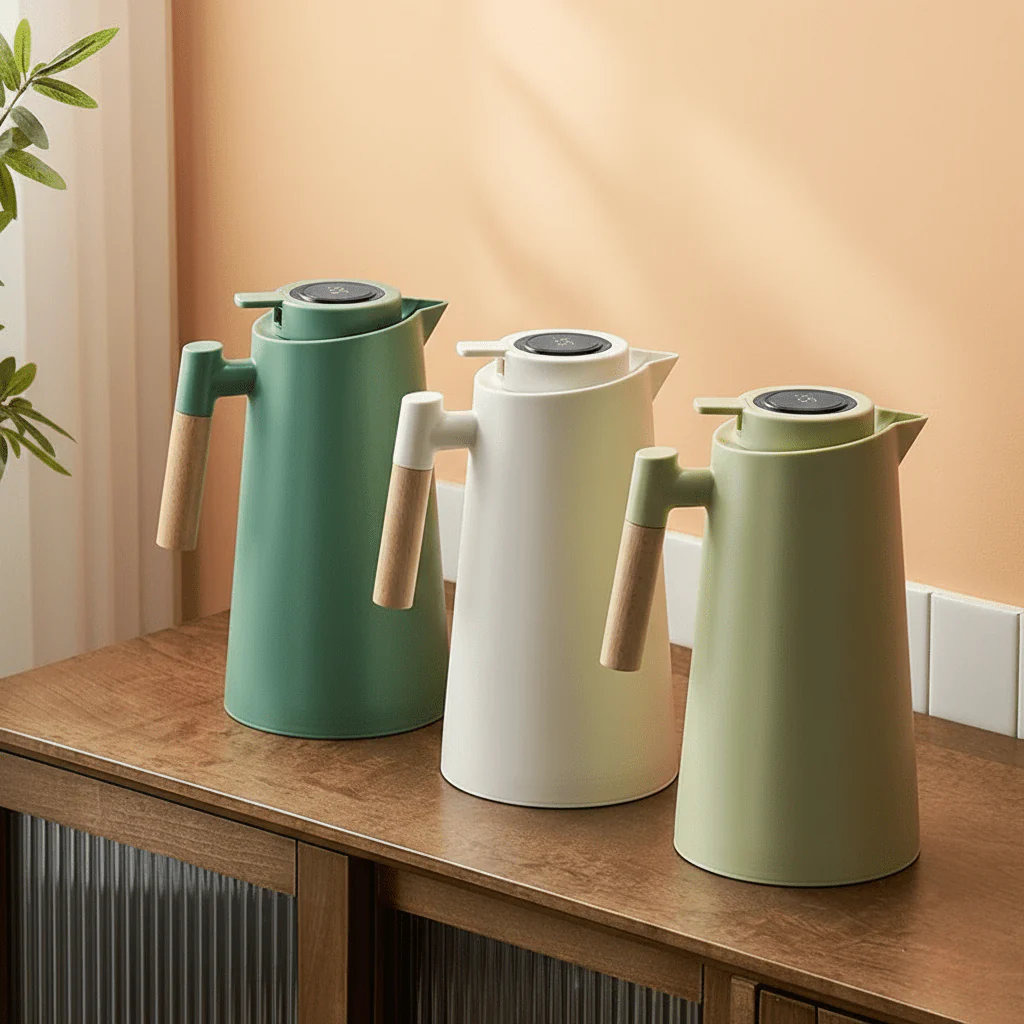 LATTEA THERMO – Double-walled Thermos Flask with Temperature Display and Wooden Handle - Image 6