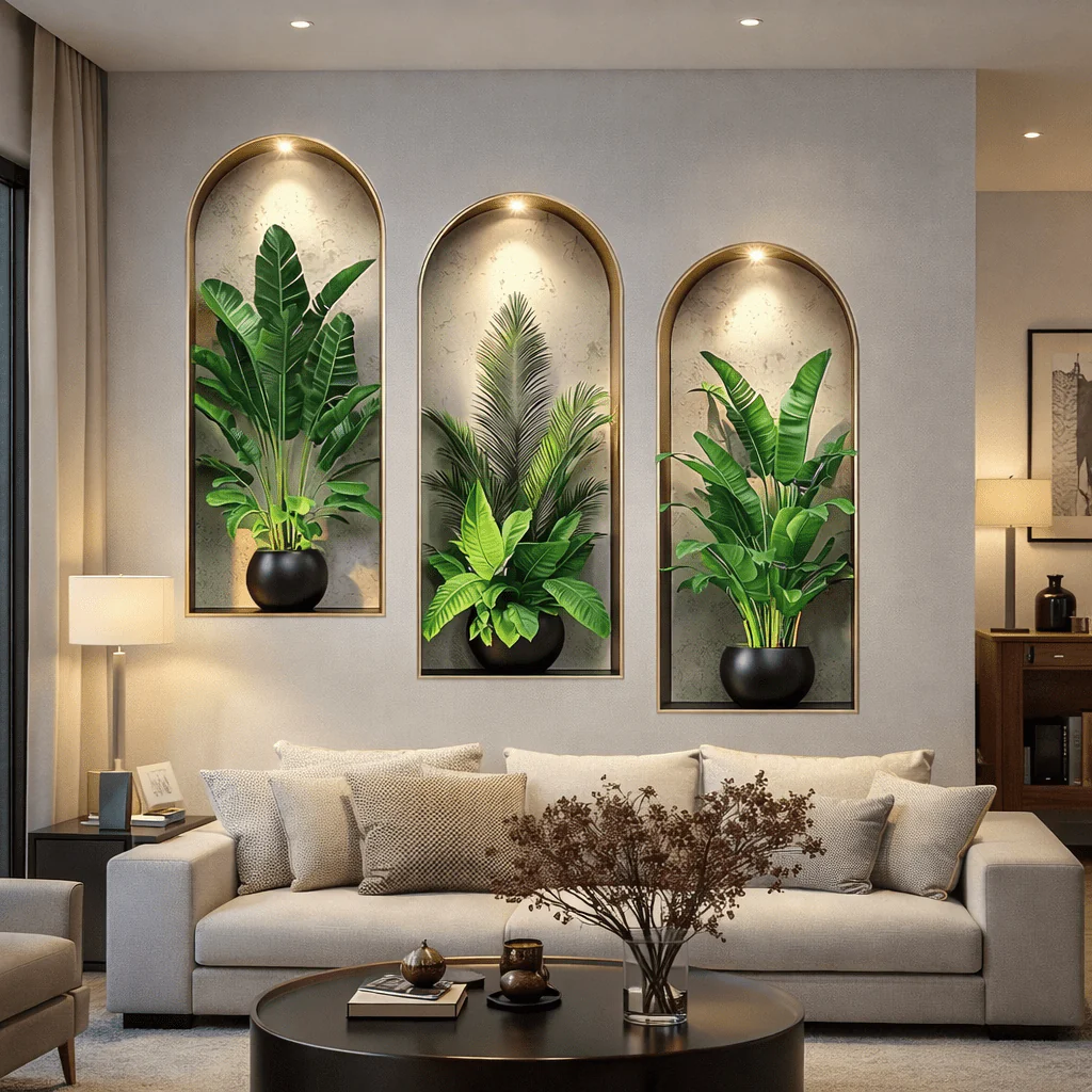 LEAFHARMONY – Lifelike 3D Plant Wall Stickers for Natural Room Design