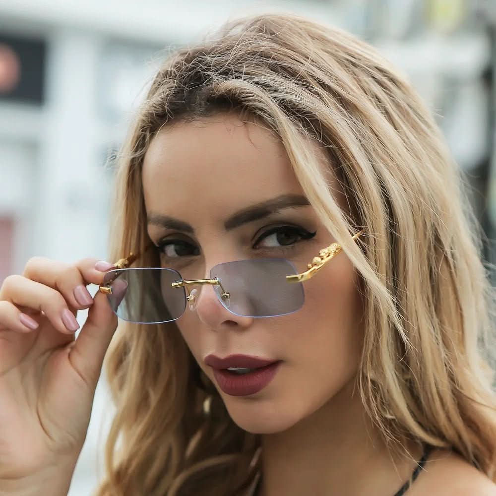 LEOPHAZE SHADES - Rimless sunglasses with leopard head design and UV400 protection - Image 5