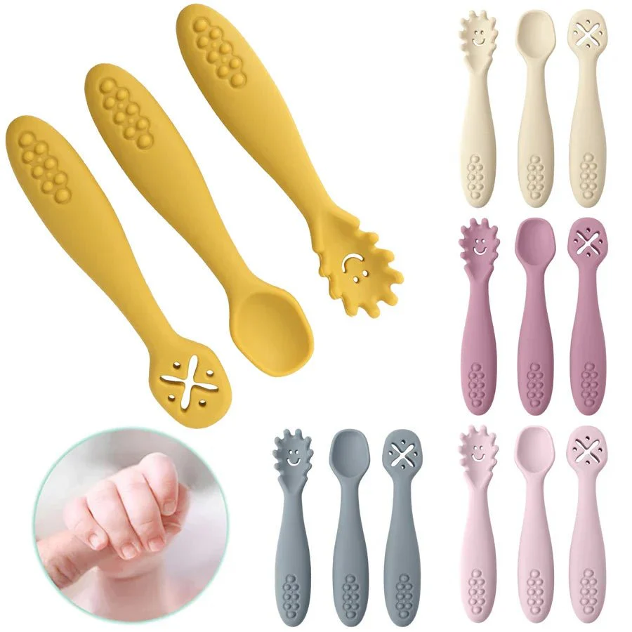 LERNSCHMAUS – Gentle Silicone Cutlery Set for Independent Eating Learning - Image 2