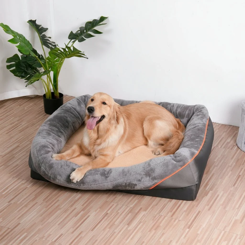 LEVAPET – Waterproof orthopedic dog bed with elevated pillow & memory foam support - Image 2