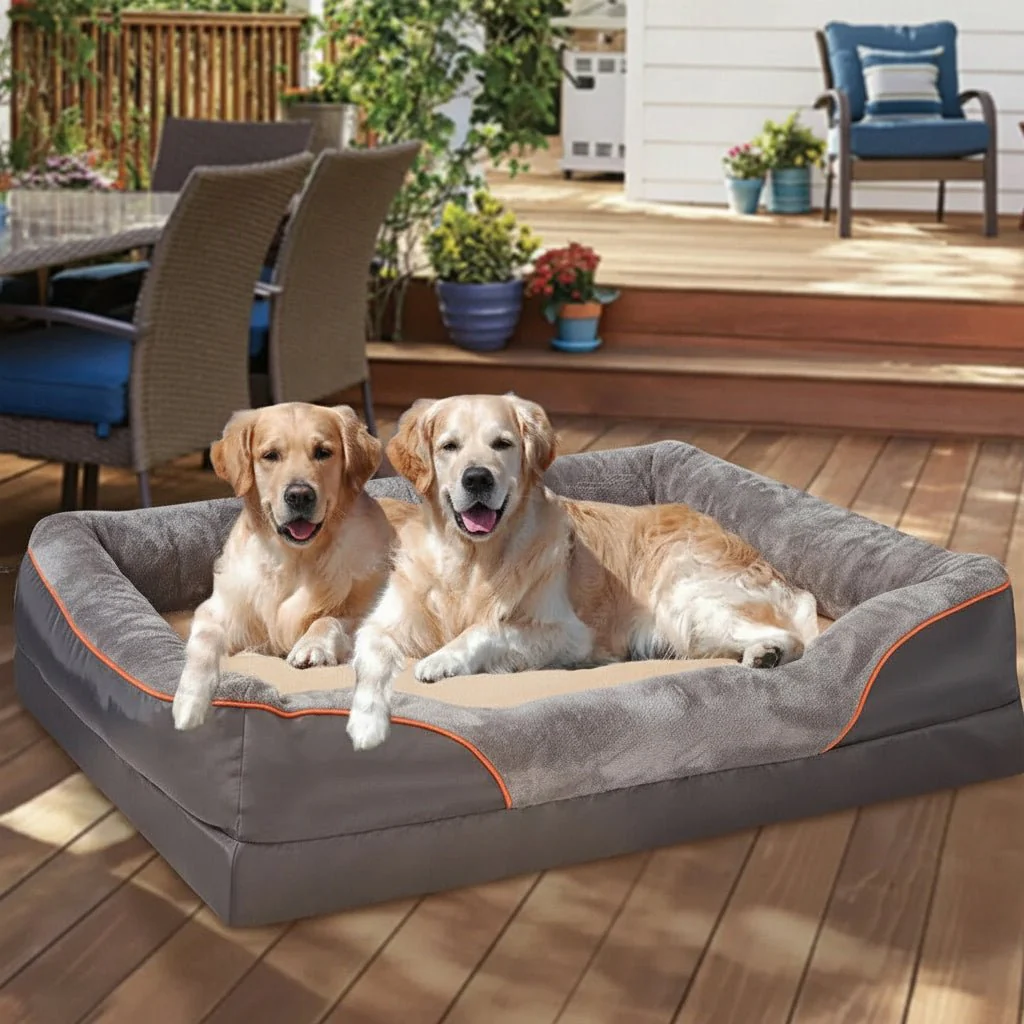LEVAPET – Waterproof orthopedic dog bed with elevated pillow & memory foam support - Image 4