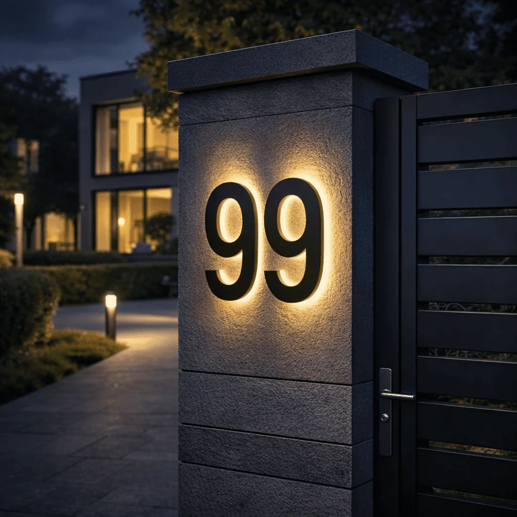 LICHTZEICHEN – Individually Customizable LED House Numbers for Modern Homes