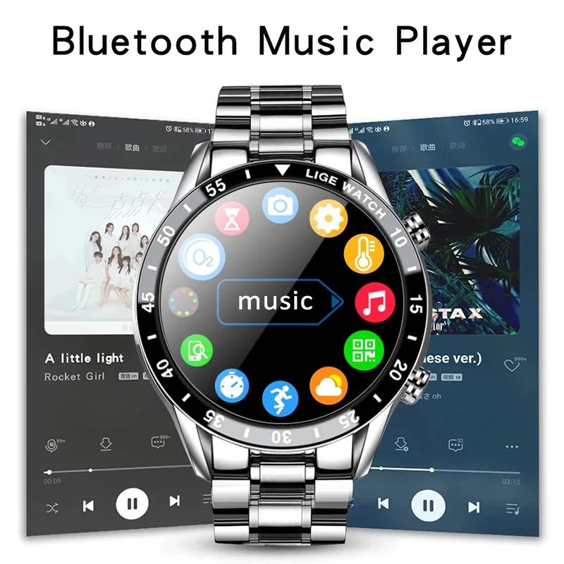 LIGETRON – Luxury Bluetooth Smartwatch with Full Touchscreen and Stainless Steel Band - Image 13