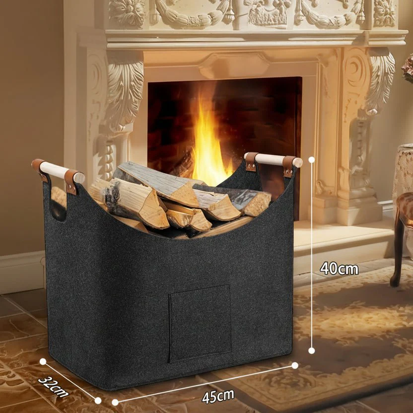 LOGHAVEN – Foldable Firewood Carrier with Solid Wood Handles and Leather Reinforcement - Image 5