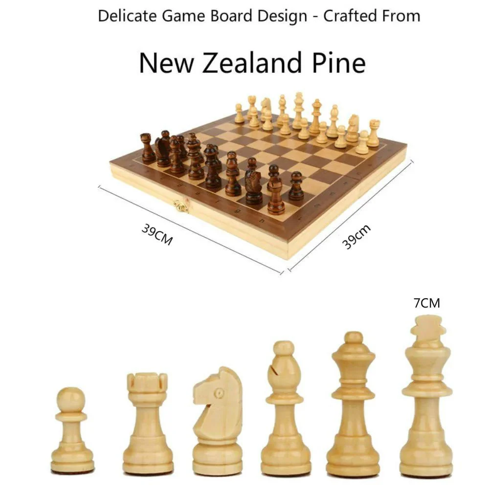 LOGIQON – Elegant magnetic wooden chess set with 39 cm large folding board - Image 3