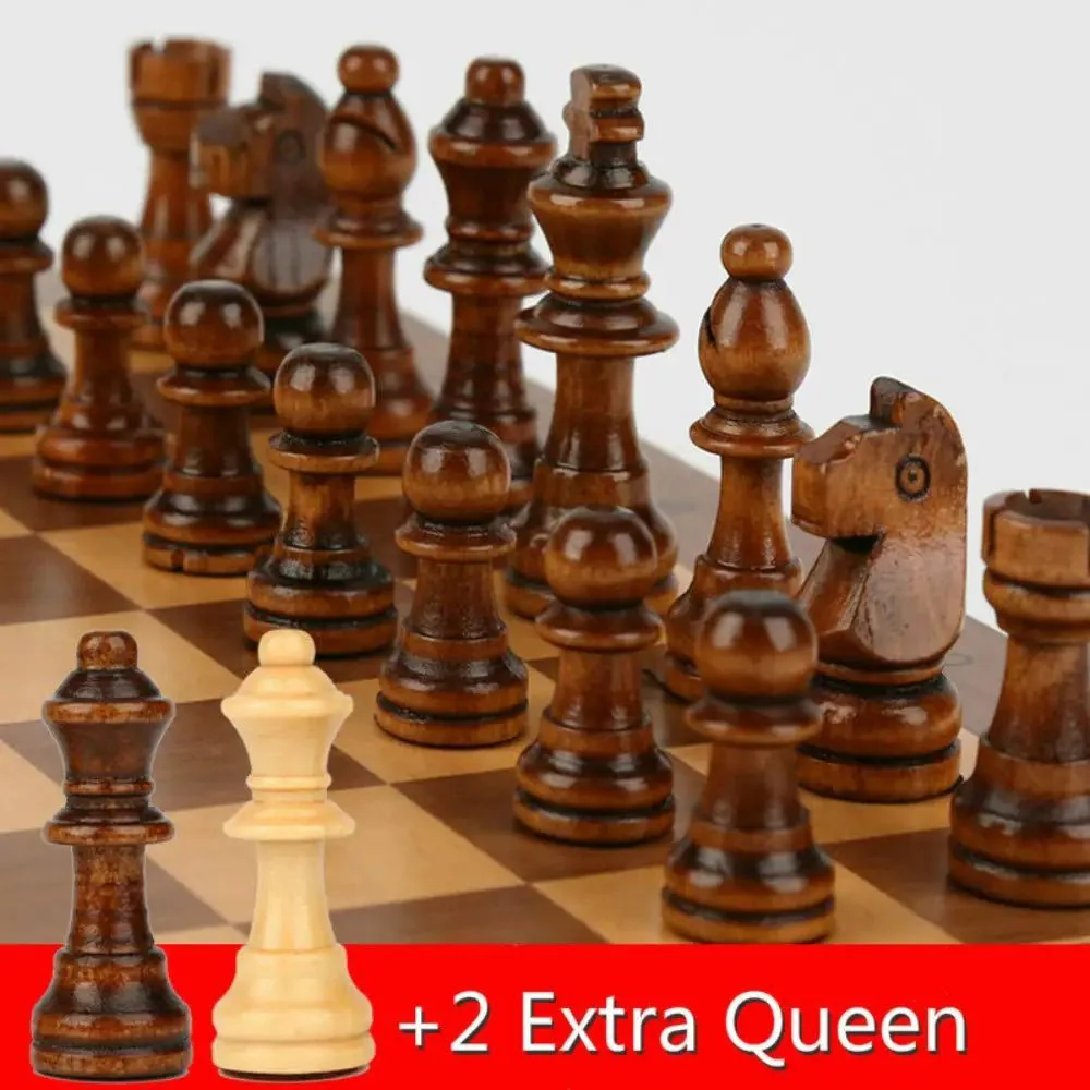 LOGIQON – Elegant magnetic wooden chess set with 39 cm large folding board - Image 4